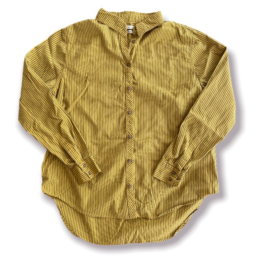 URBAN OUTFITTERS Yellow Button Down Striped Long Sleeve Shirt